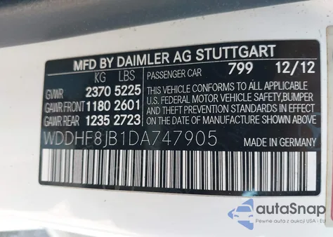 2013 Mercedes-Benz E 350 4Matic from USA, damaged, VIN WDDHF8JB1DA747905